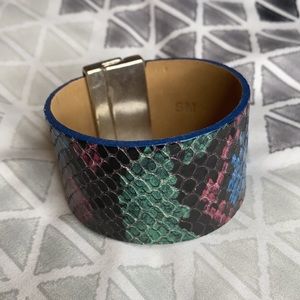 Streets Ahead Snakeskin print Leather Cuff SM